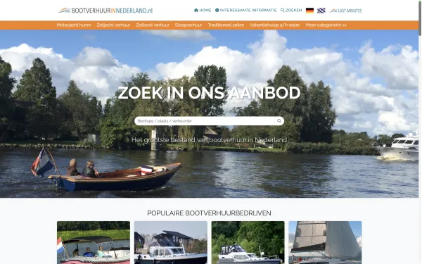 Bootverhuur in Nederland desktop screenshot