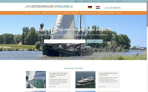 Botenverhuur in Friesland desktop screenshot