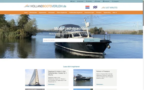 Holland Bootsverleih desktop screenshot